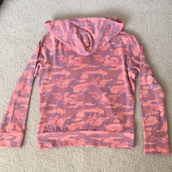 Monrow Pink Camouflage ZIP Hoodie size L New - Picture 4 of 7